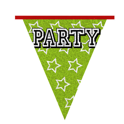 Feestbazaar Holografische Vlaggelijn 'Party' (8m)
