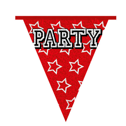 Feestbazaar Holografische Vlaggelijn 'Party' (8m)