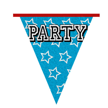 Feestbazaar Holografische Vlaggelijn 'Party' (8m)