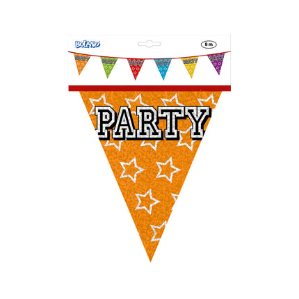 Feestbazaar Holografische Vlaggelijn 'Party' (8m)