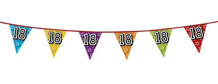 Feestbazaar Holografische vlaggenlijn '18' (8 m)
