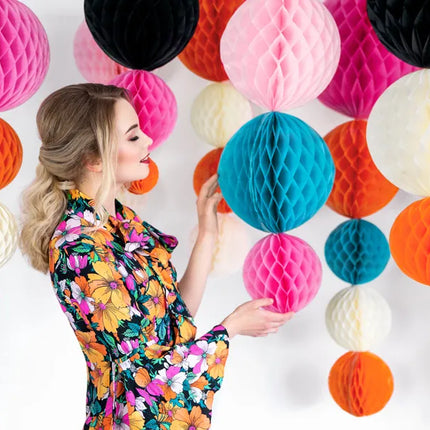 Feestbazaar Honeycomb Bal oranje - 20cm