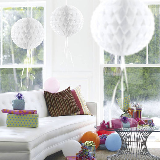 Feestbazaar Honeycomb bal wit 30cm