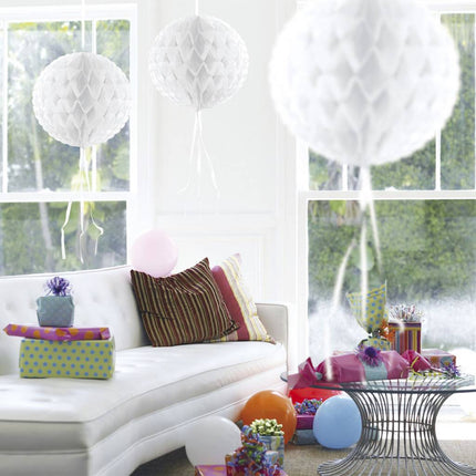 Feestbazaar Honeycomb bal wit 30cm