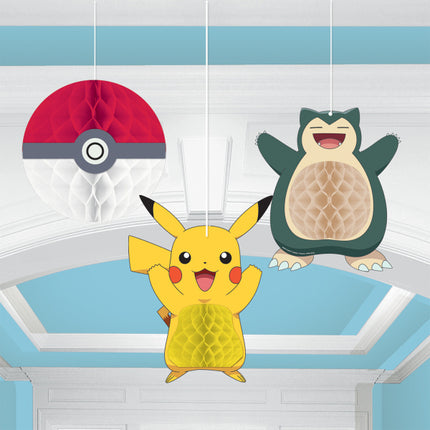Feestbazaar Honeycomb Decoratie Pokémon (3st)