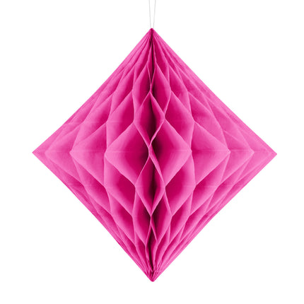 Feestbazaar Honeycomb Diamant Donker Roze 20cm