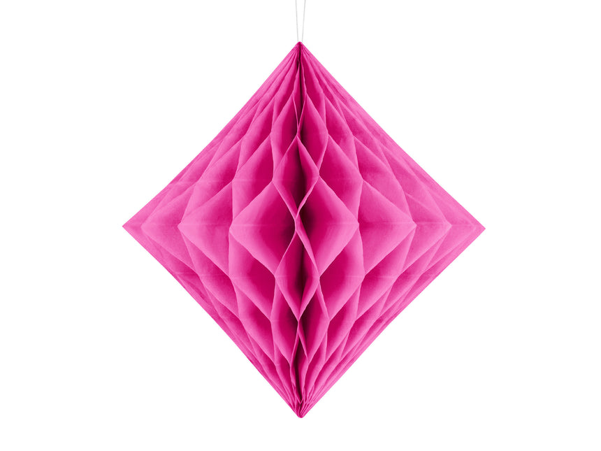 Feestbazaar Honeycomb Diamant Donker Roze 20cm