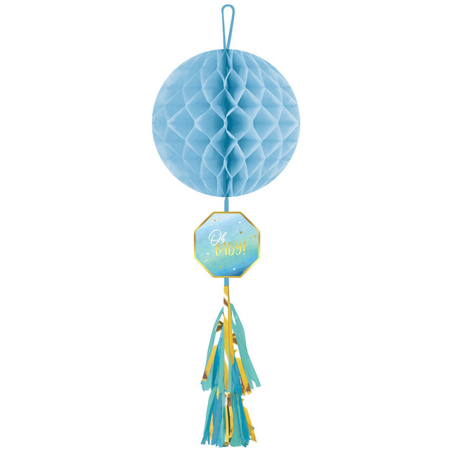 Feestbazaar Honeycomb 'Oh Baby' Blauw Geboorte