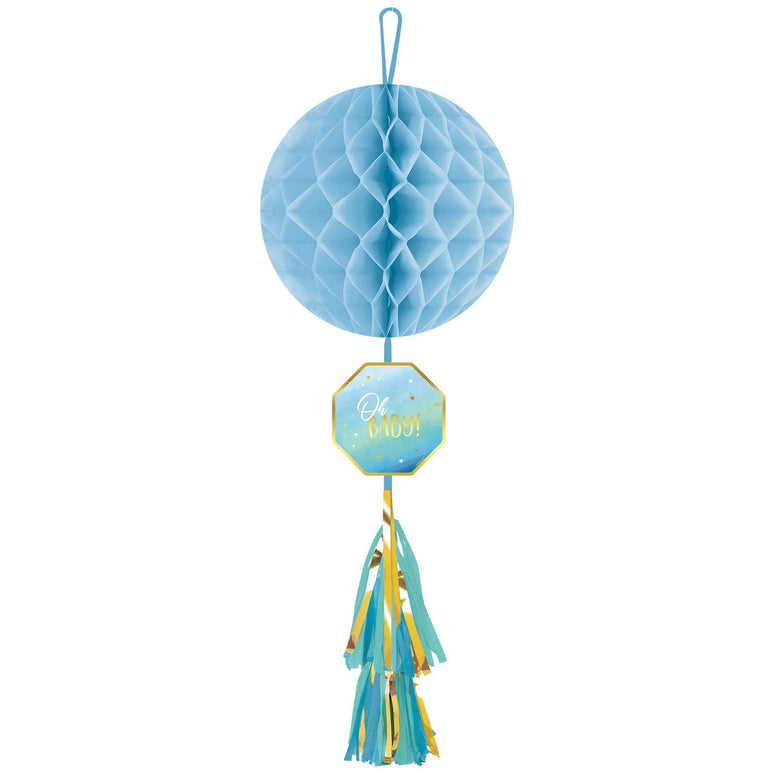 Feestbazaar Honeycomb 'Oh Baby' Blauw Geboorte
