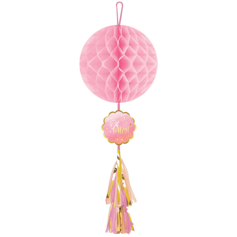 Feestbazaar Honeycomb 'Oh Baby' Roze Geboorte