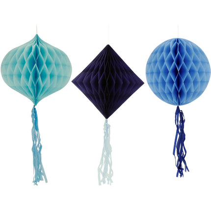 Feestbazaar Honeycomb Set Bold Blue 3-Delig