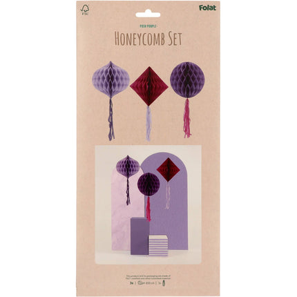 Feestbazaar Honeycombs Posh Purple (3st)