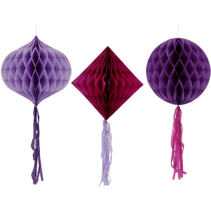 Feestbazaar Honeycombs Posh Purple (3st)
