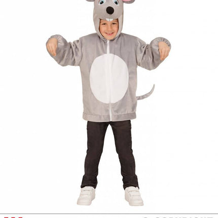 Feestbazaar Hoodie vest pluche muis kind