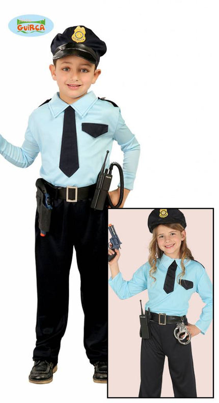 Feestbazaar Hoofdagent pakje kind blauw