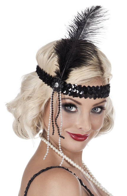 Feestbazaar Hoofdband Flapper zwart