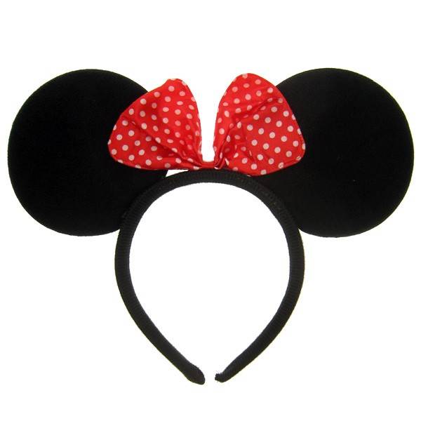 Feestbazaar Hoofdband Mini mouse oren met strikje