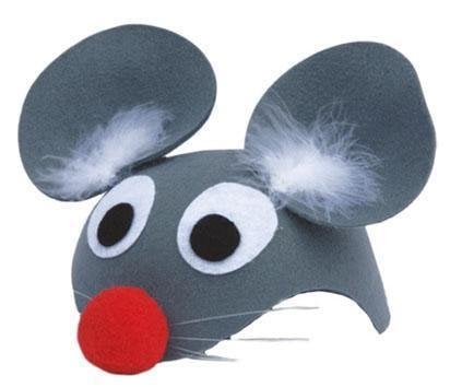 Feestbazaar hoofdkap muis + neus vilt