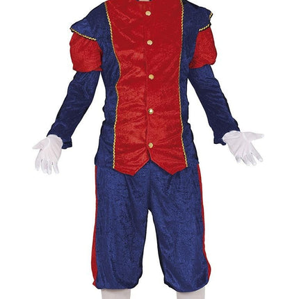 Feestbazaar Hoofdpiet Kostuum Blauw/Rood