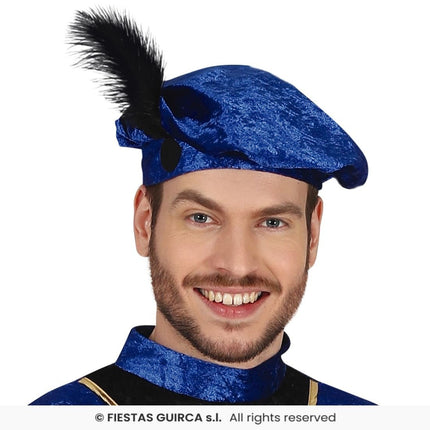 Feestbazaar Hoofdpiet Kostuum Blauw/Zwart
