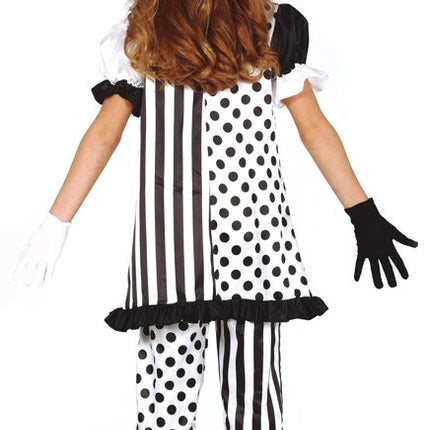 Feestbazaar Horror Clown Kostuum Meisje Zwart/Wit