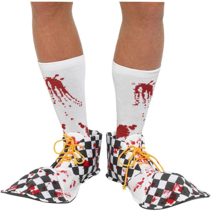 Feestbazaar Horror Clown Schoencovers Zwart/Wit