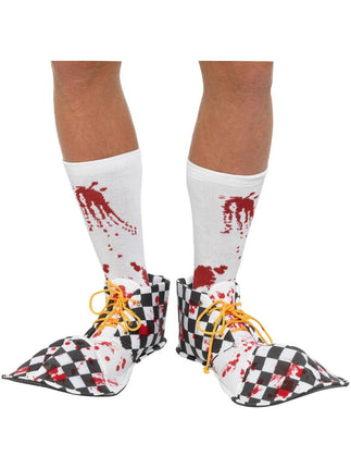 Feestbazaar Horror Clown Schoencovers Zwart/Wit