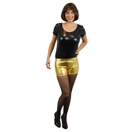 Feestbazaar Hotpants metallic goud
