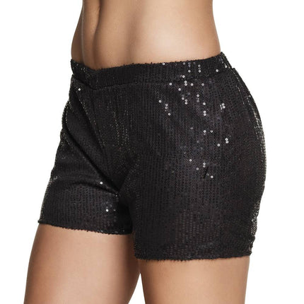 Feestbazaar Hotpants pailletten zwart