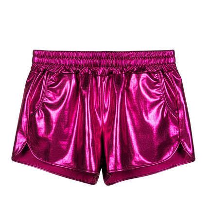 Feestbazaar Hotpants Shiny Fuchsia Stretch
