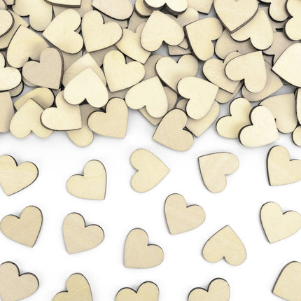 Feestbazaar Houten Confetti Hartjes (50st)