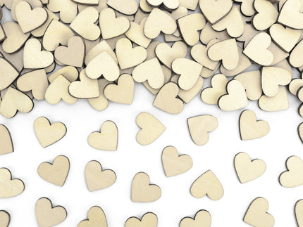 Feestbazaar Houten Confetti Hartjes (50st)