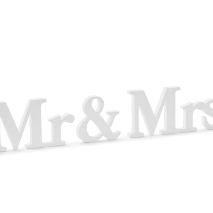 Feestbazaar Houten Decoratie Mr & Mrs Wit