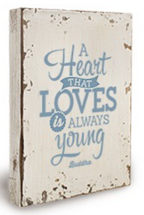 Feestbazaar Houten Decoratiebord - Heart that loves