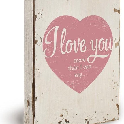Feestbazaar Houten Decoratiebord - I love you