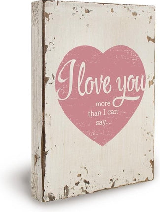 Feestbazaar Houten Decoratiebord - I love you