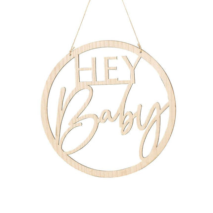 Feestbazaar Houten Hanger Geboorte ''Hey Baby''
