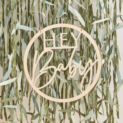 Feestbazaar Houten Hanger Geboorte ''Hey Baby''