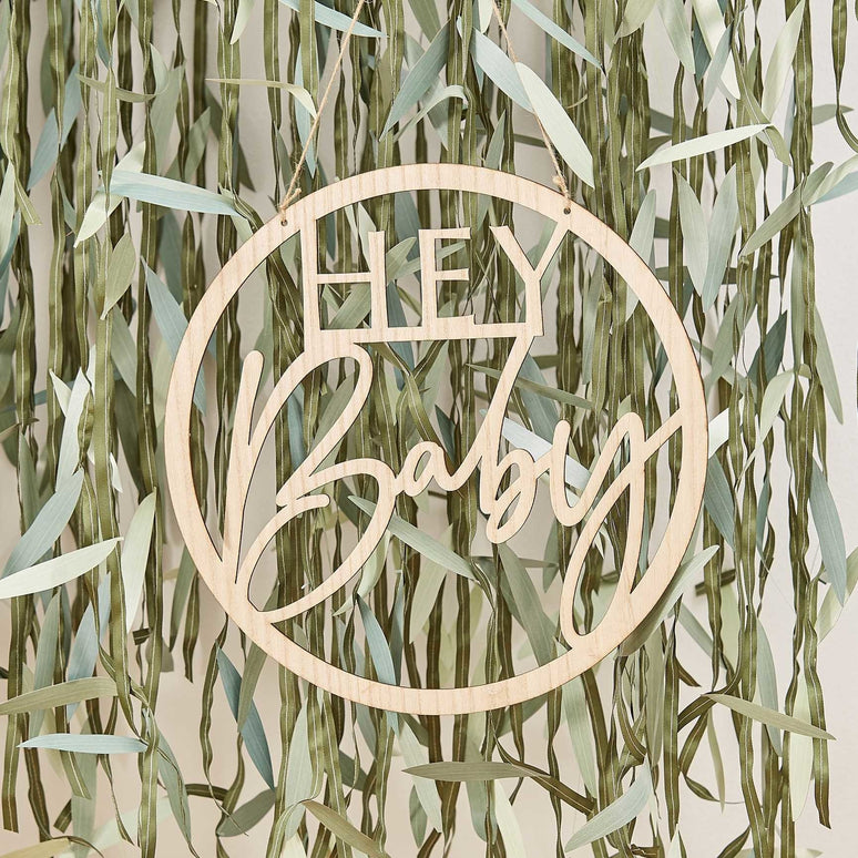 Feestbazaar Houten Hanger Geboorte ''Hey Baby''