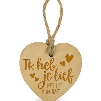 Feestbazaar Houten Hartje - Ik heb je lief