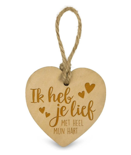 Feestbazaar Houten Hartje - Ik heb je lief