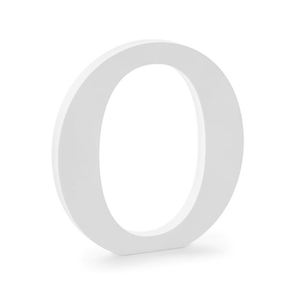 Feestbazaar Houten letter O Wit (17x20cm)