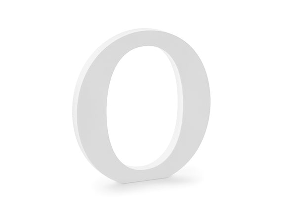 Feestbazaar Houten letter O Wit (17x20cm)
