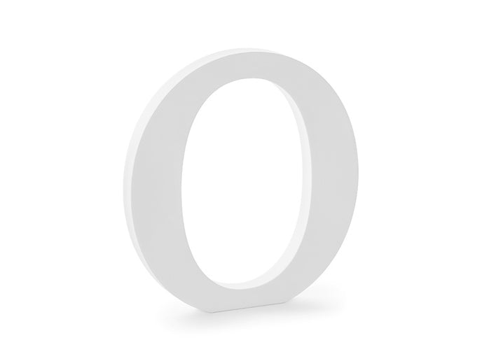 Feestbazaar Houten letter O Wit (17x20cm)