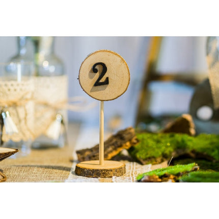 Feestbazaar Houten Tafelmarkers Boomstam (10st)