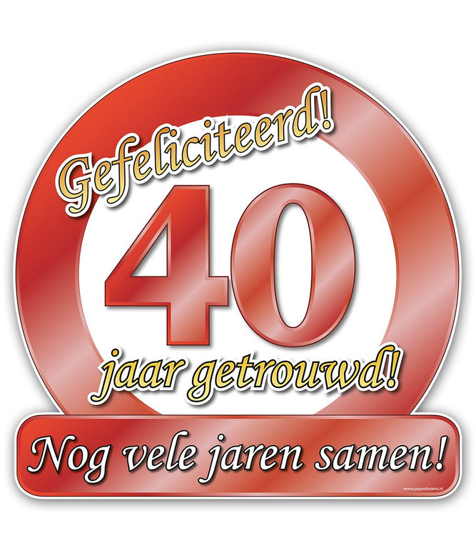 Feestbazaar Huldeschild 40 Jaar Getrouwd