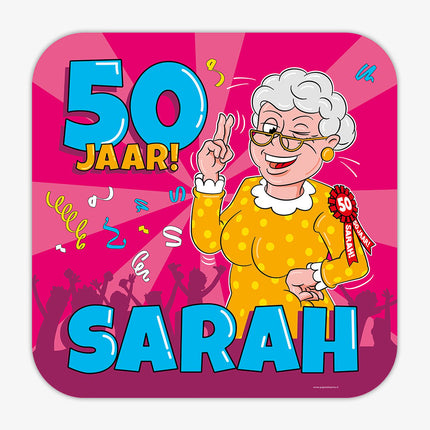 Feestbazaar Huldeschild 50 Jaar Sarah Cartoon