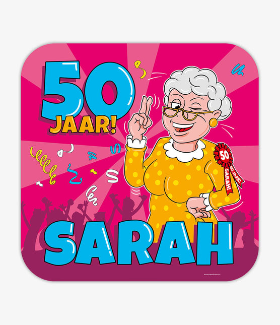 Feestbazaar Huldeschild 50 Jaar Sarah Cartoon