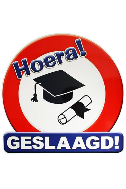 Feestbazaar Huldeschild geslaagd 50x50 cm