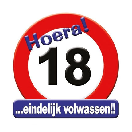 Feestbazaar Huldeschild Hoera 18 Jaar
